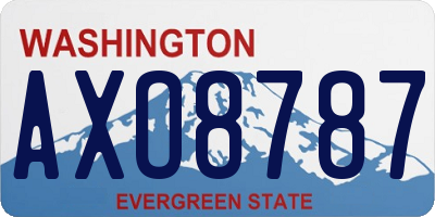 WA license plate AXO8787