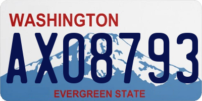 WA license plate AXO8793