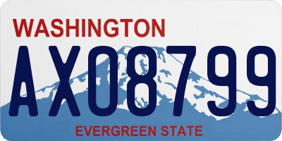 WA license plate AXO8799
