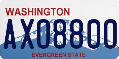 WA license plate AXO8800