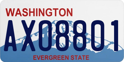 WA license plate AXO8801