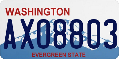 WA license plate AXO8803