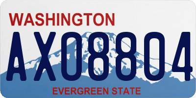 WA license plate AXO8804