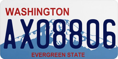 WA license plate AXO8806