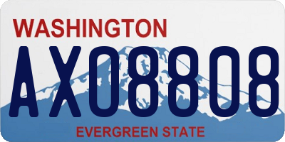 WA license plate AXO8808