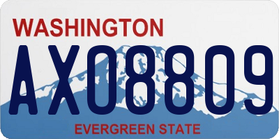 WA license plate AXO8809
