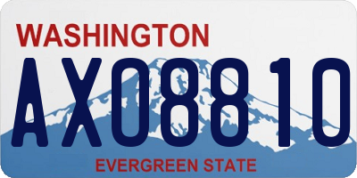 WA license plate AXO8810