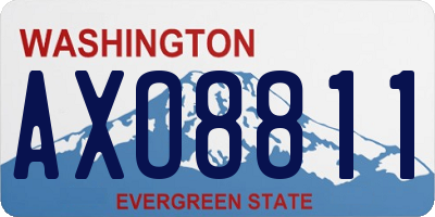 WA license plate AXO8811