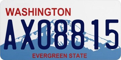 WA license plate AXO8815