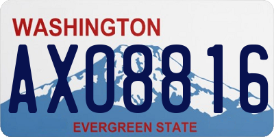 WA license plate AXO8816
