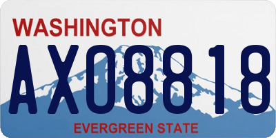 WA license plate AXO8818