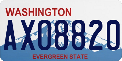WA license plate AXO8820