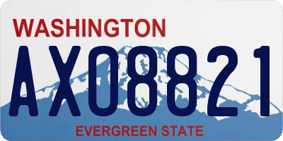 WA license plate AXO8821