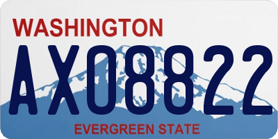 WA license plate AXO8822