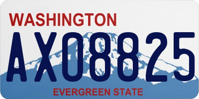 WA license plate AXO8825