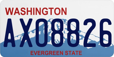 WA license plate AXO8826