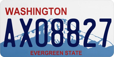 WA license plate AXO8827