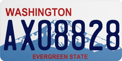 WA license plate AXO8828