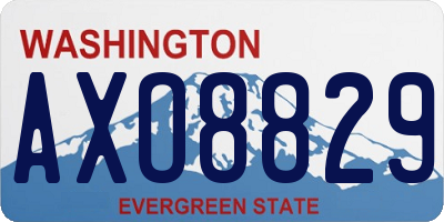 WA license plate AXO8829