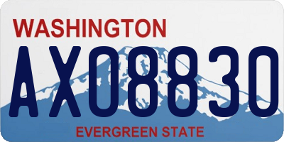 WA license plate AXO8830