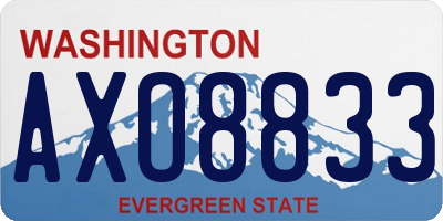 WA license plate AXO8833