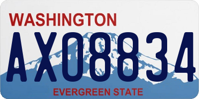WA license plate AXO8834