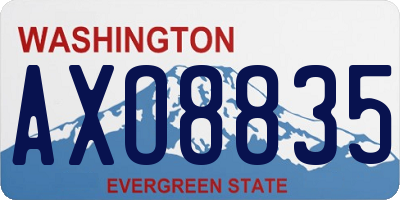 WA license plate AXO8835
