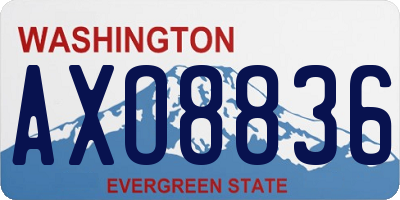WA license plate AXO8836