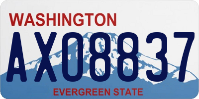 WA license plate AXO8837