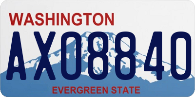 WA license plate AXO8840