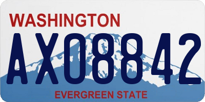 WA license plate AXO8842