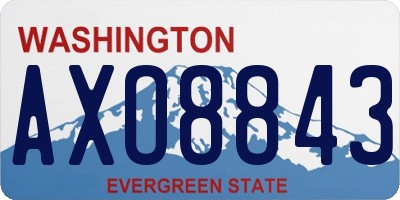 WA license plate AXO8843