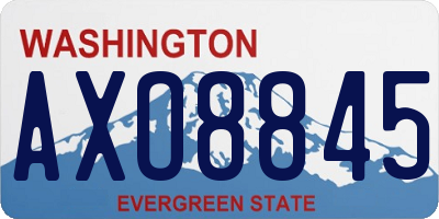WA license plate AXO8845