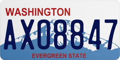 WA license plate AXO8847