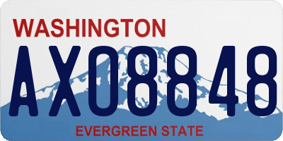 WA license plate AXO8848