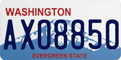 WA license plate AXO8850