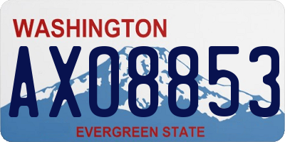 WA license plate AXO8853