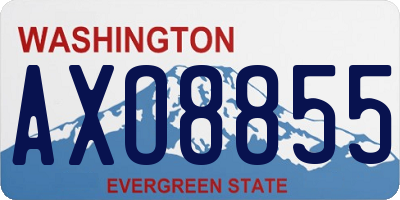 WA license plate AXO8855