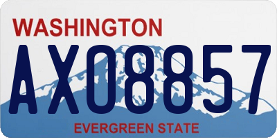 WA license plate AXO8857