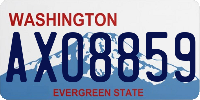 WA license plate AXO8859