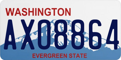 WA license plate AXO8864