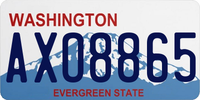 WA license plate AXO8865