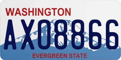 WA license plate AXO8866