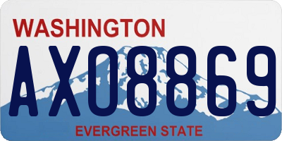 WA license plate AXO8869