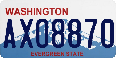 WA license plate AXO8870