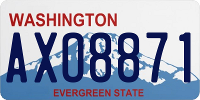 WA license plate AXO8871