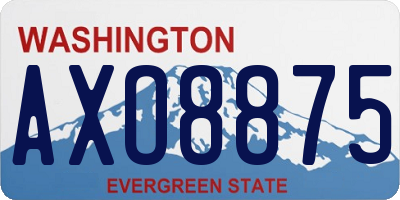 WA license plate AXO8875