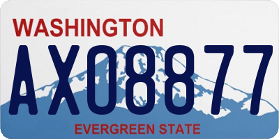 WA license plate AXO8877