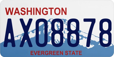 WA license plate AXO8878