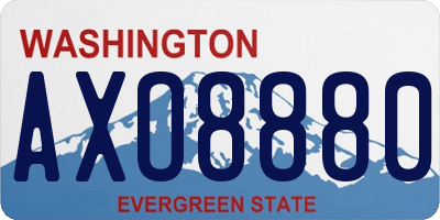 WA license plate AXO8880